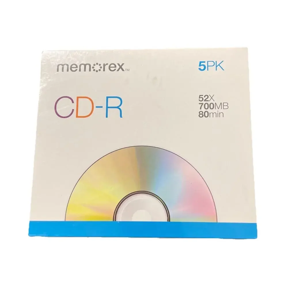 5 pack Memorex CD-R 52X 700MB/80Min 5PK. Recordable NEW SEALED